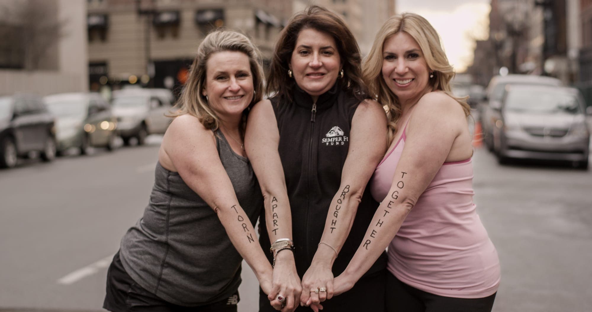 Dear World portrait from the Boston Marathon finish line