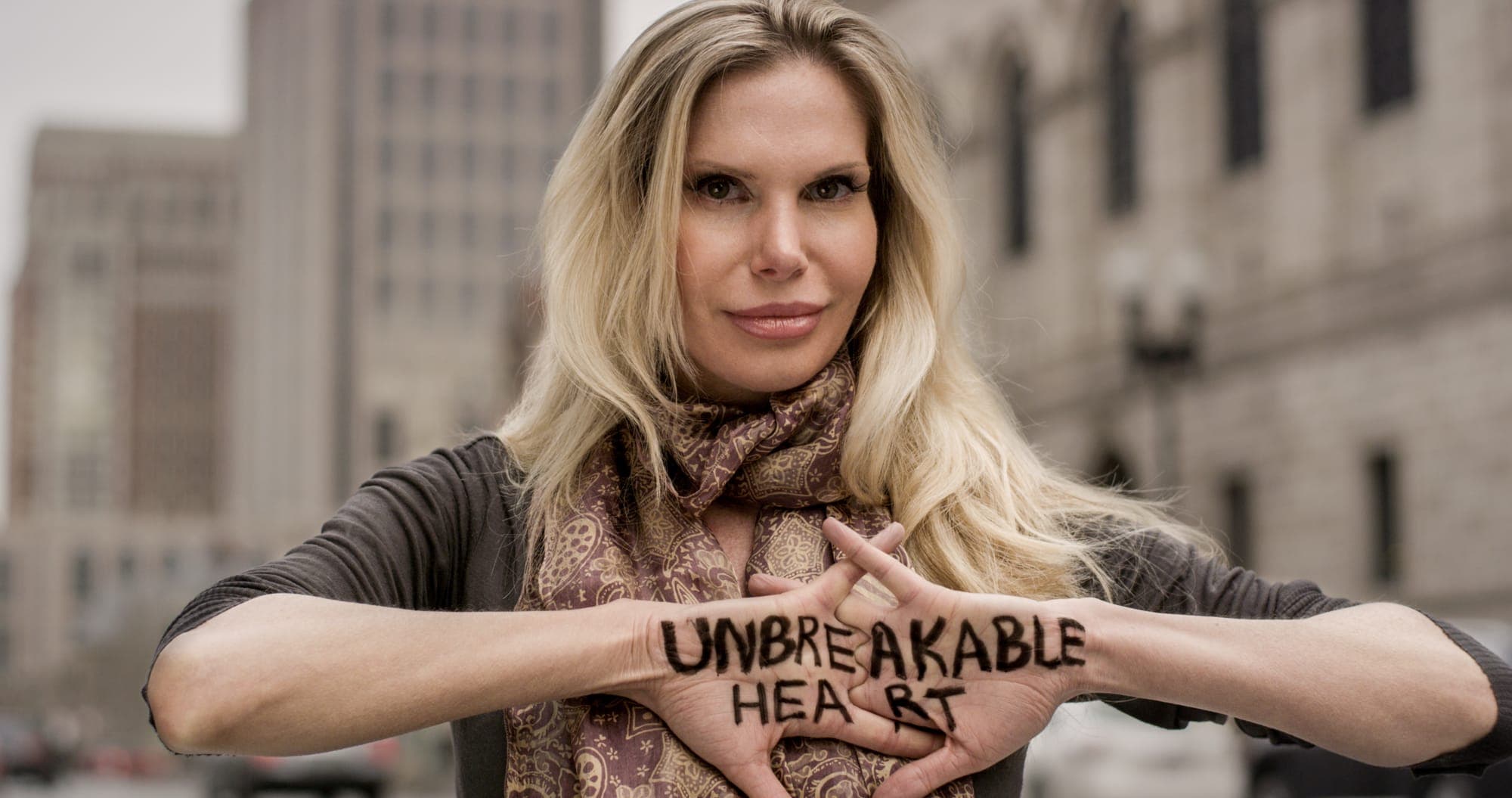 Dear World portrait from the Boston Marathon finish line
