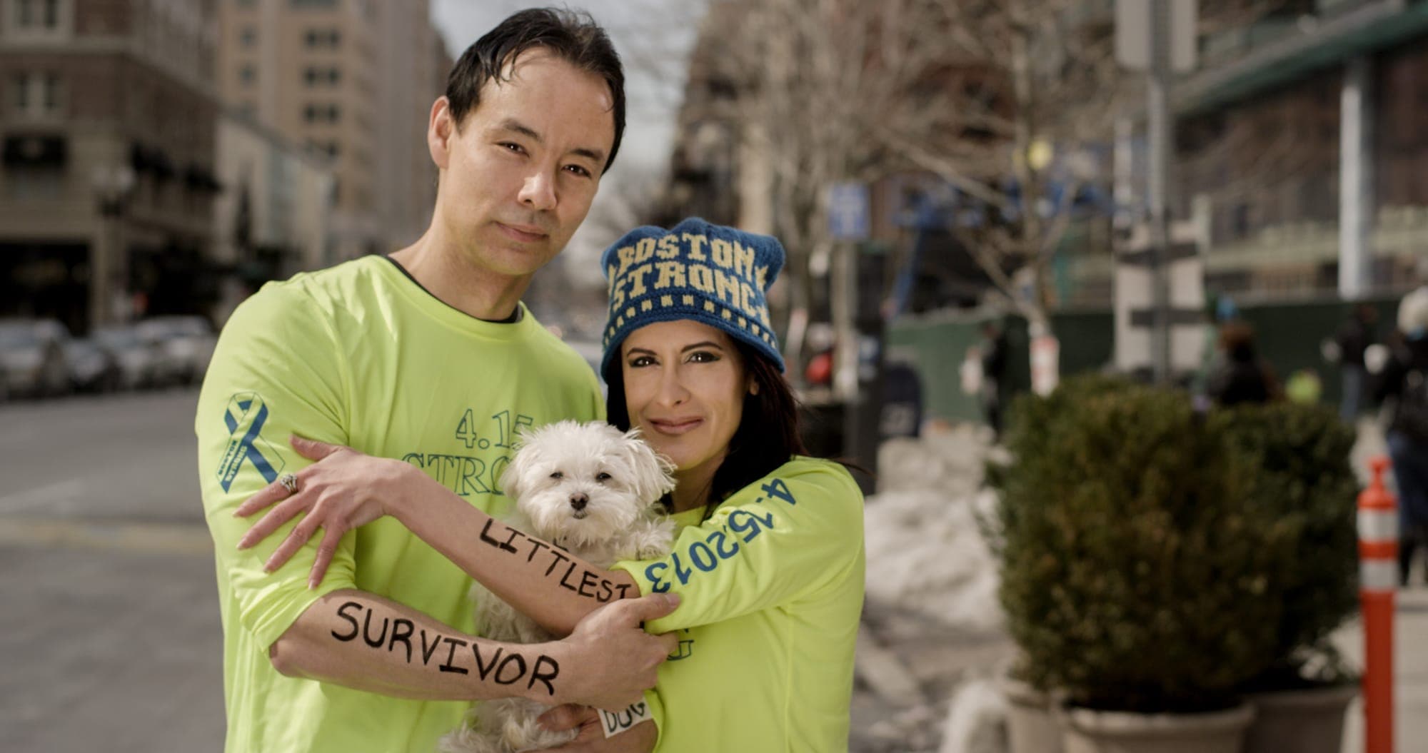 Dear World portrait from the Boston Marathon finish line