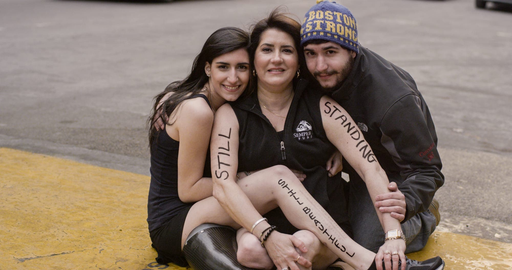Dear World portrait from the Boston Marathon finish line
