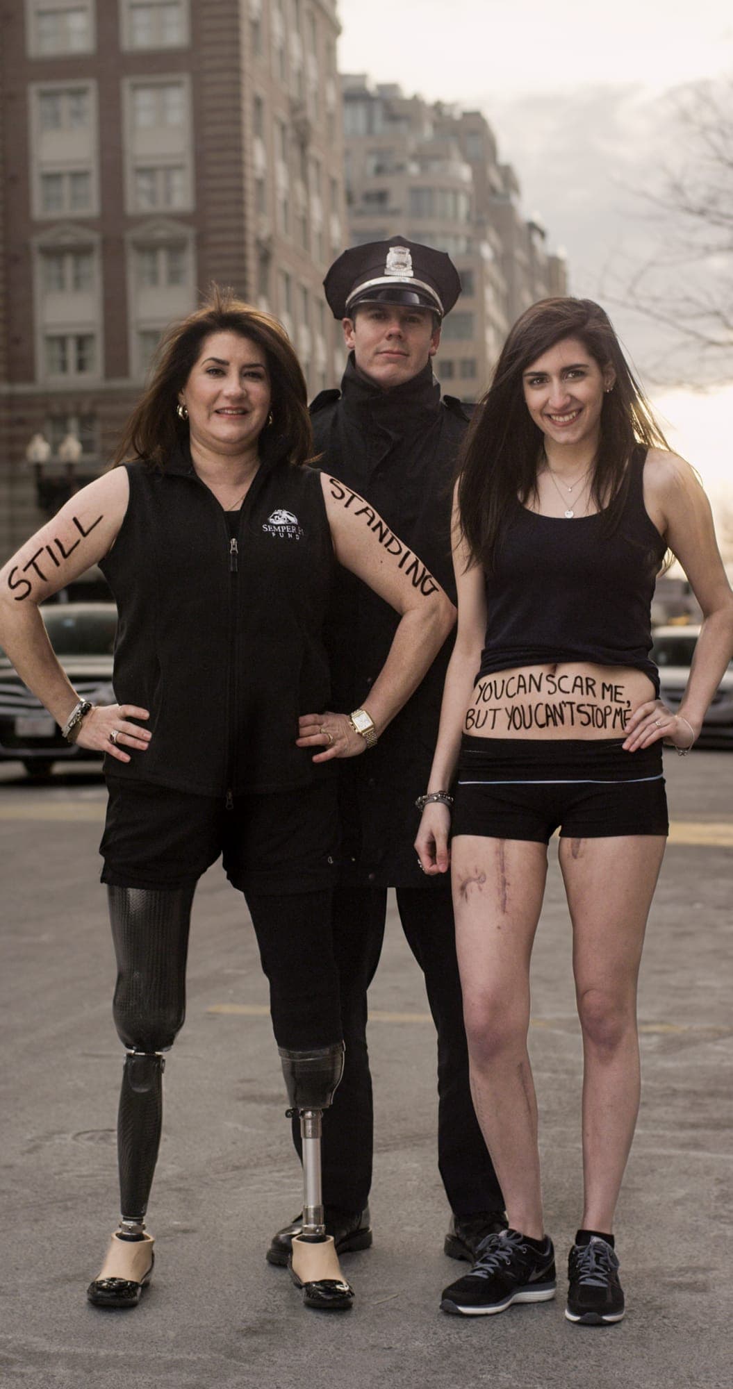 Dear World portrait from the Boston Marathon finish line