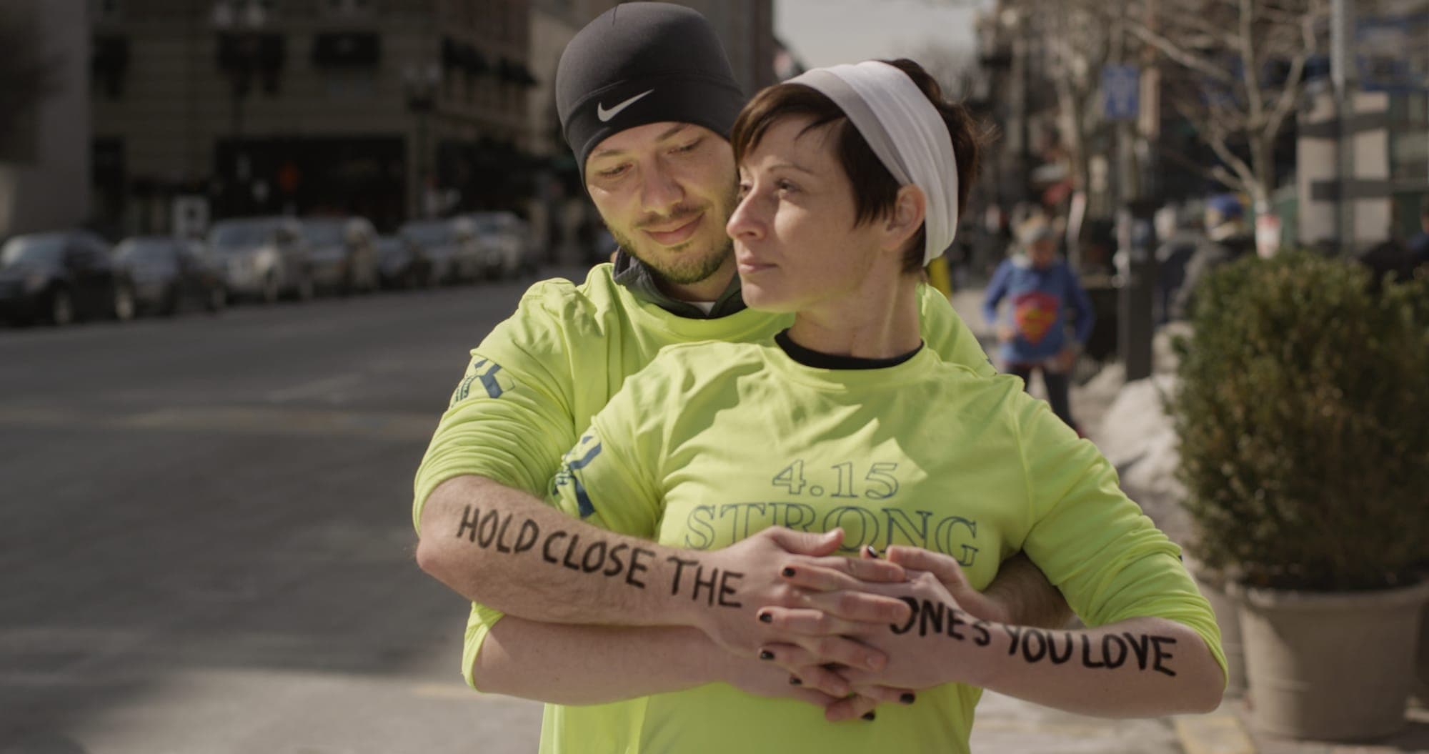 Dear World portrait from the Boston Marathon finish line