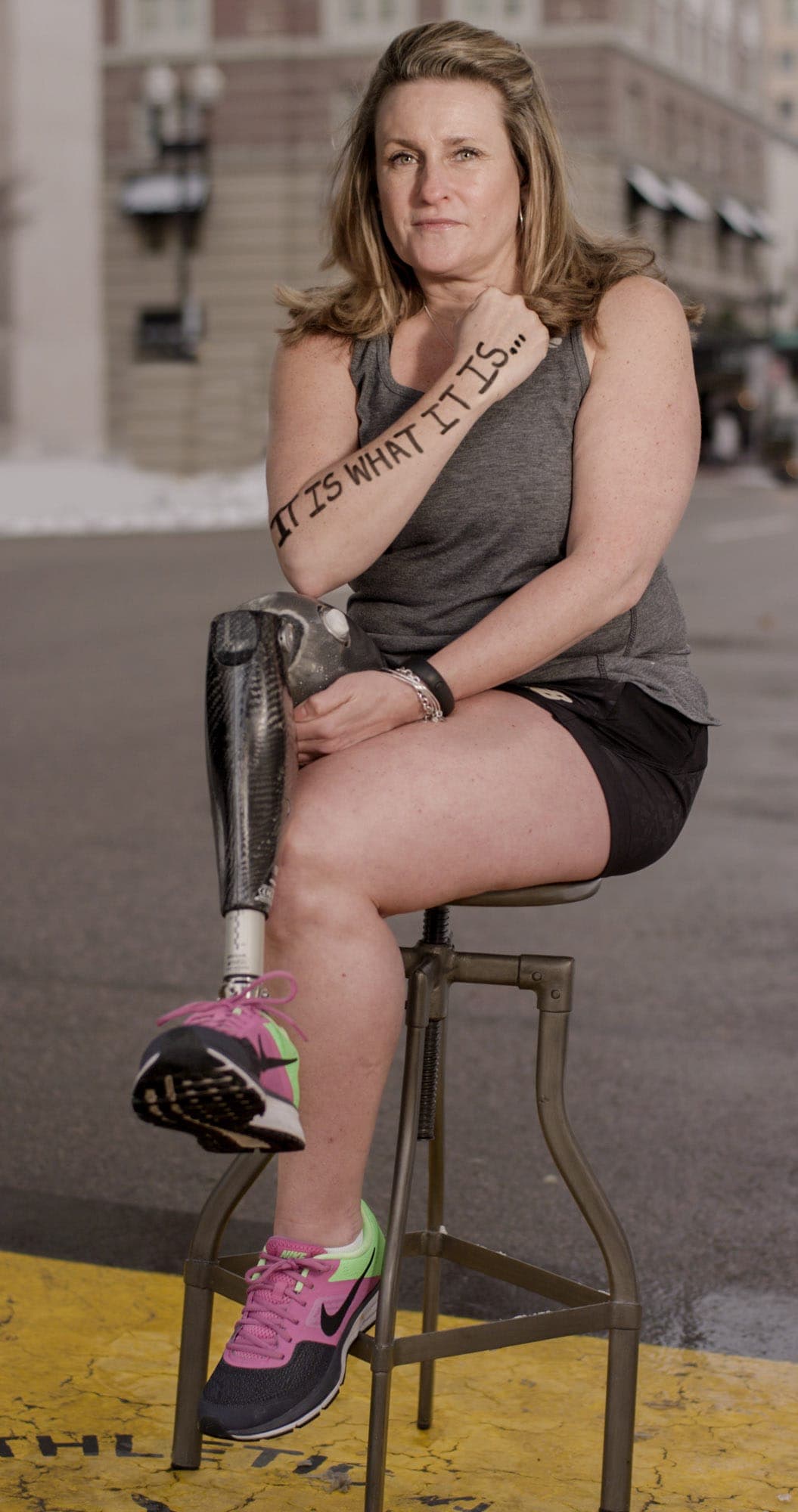 Roseann Sdoia - Dear World portrait at the Boston Marathon finish line
