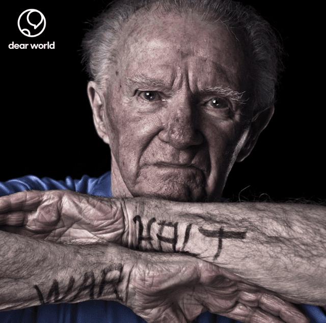 Charles Dolan Brain Tattoo portrait, WWII Veteran