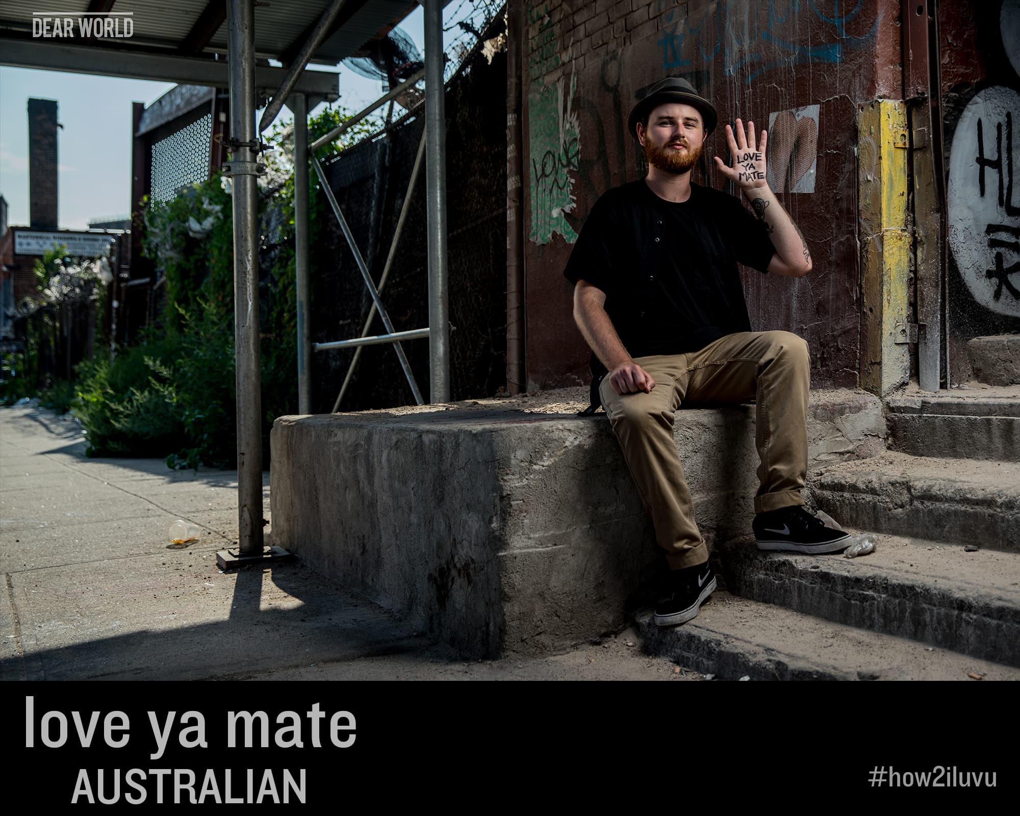 How to say I love you in Australian: love ya mate — Dear World portrait