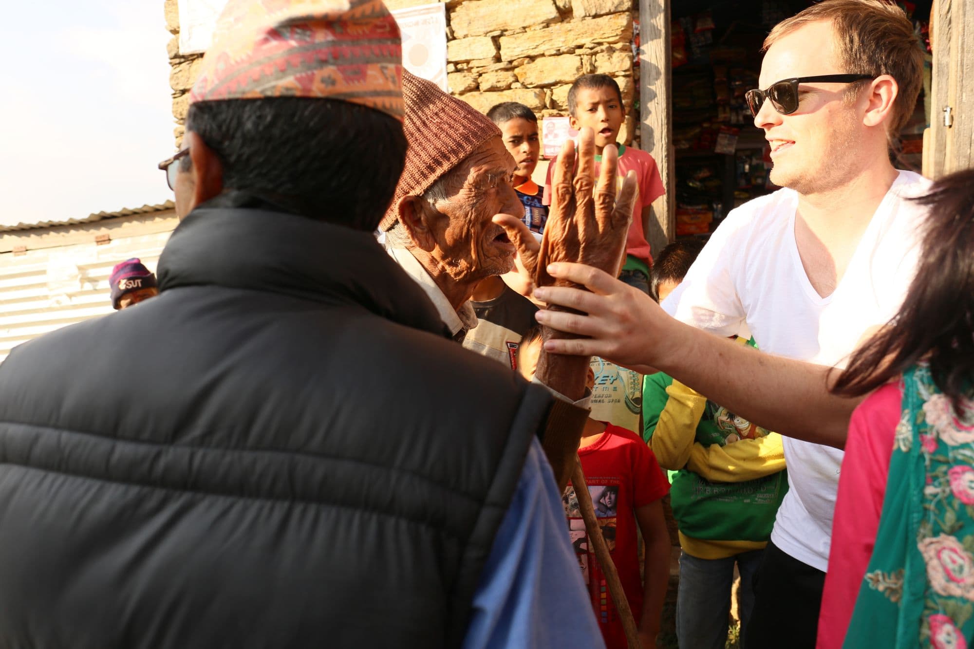 Robert X. Fogarty with community members in South Sudan